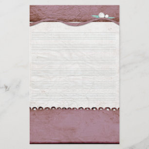 Papelaria personalizada com partitura antiga