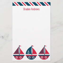 Papelaria Personalizada de Barcos à vela com distr