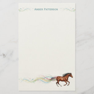 Papelaria Personalizada de Cavalo Cavalo Marrom &