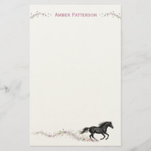 Papelaria Personalizada de Cavalo Cavalo Preto Flo