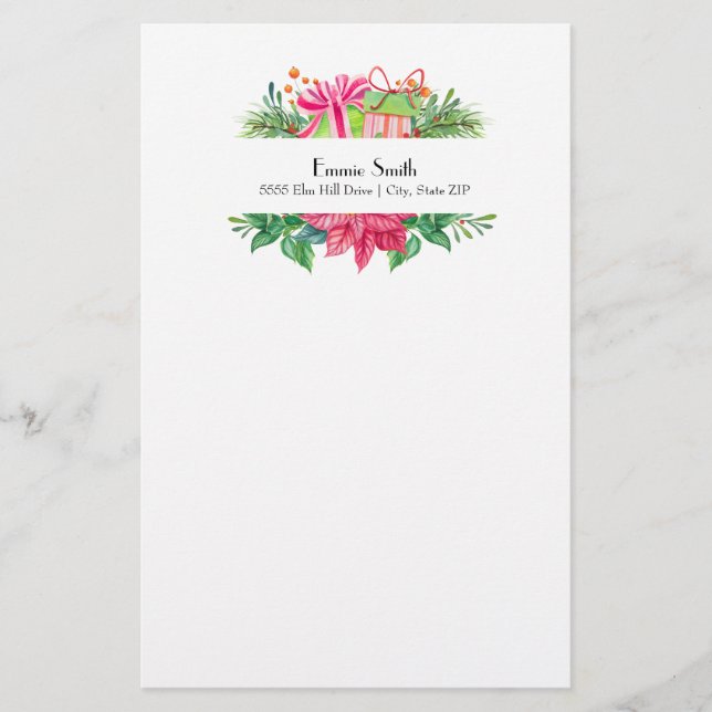 Papelaria Personalizada de Natal Branca (Frente)
