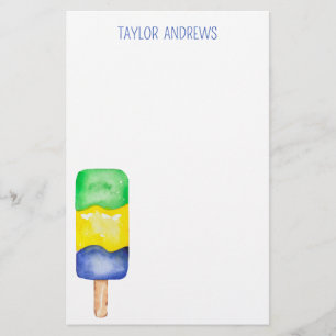 Papelaria Personalizada de Picolé de Aquarela