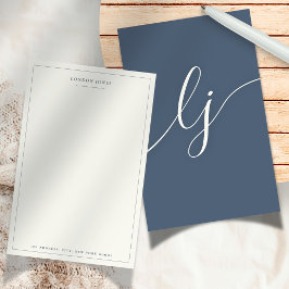Papelaria Personalizada de Roteiro Simples Azul Ma