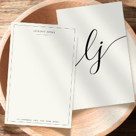 Papelaria Personalizada Elegante Script Marfim Bra