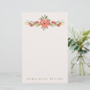 Papelaria Personalizada Floral Coral
