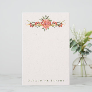 Papelaria Personalizada Floral Coral