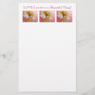 Papelaria Personalizada Flores de Dahlia Rosa AMOR