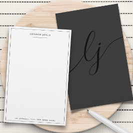 Papelaria Personalizada Moderna Preta Letra Simple