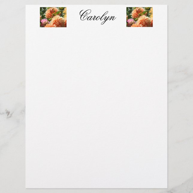 Papelaria Personalizada Seu Nome Flores Dahlia (Frente)
