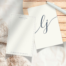 Papelaria Personalizada Simples Roteiro Marinho Ma