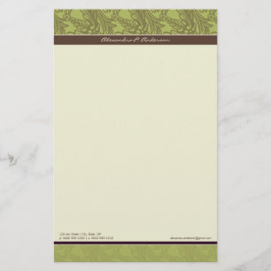 Papelaria Personalizada Vintage Flourish Olive