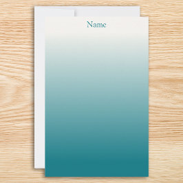 Papelaria Personalizado Branco e Ombre Azul Turquesa