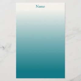Papelaria Personalizado Branco e Ombre Azul Turquesa