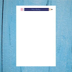 Papelaria Personalizado do Professor de Lápis Azul Personali