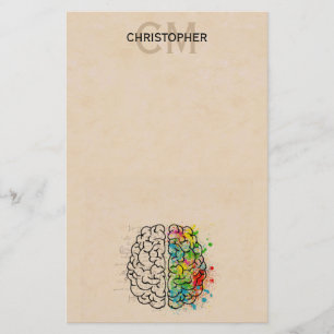 Papelaria Personalizar O Cérebro Humano Esquerdo E Direita