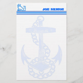 Papelaria Personalizável Âncora Náutica Vintage