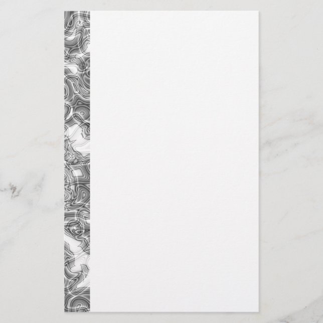 Papelaria personalizável com padrão branco e cinza (Frente)