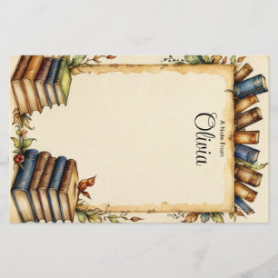 Papelaria Personalize Borda de Livro Caprichoso Fofo