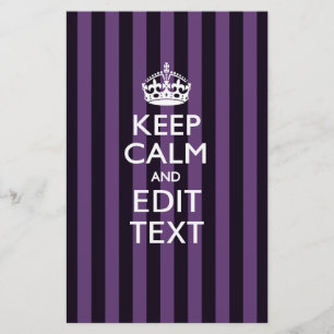 Papelaria Personalize-o mantêm a calma suas listras do roxo
