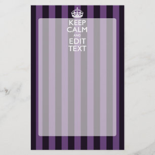 Papelaria Personalize-o Mantenha Calmo O Texto Roxo