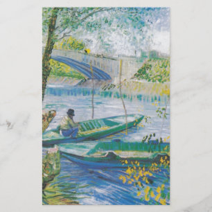 Papelaria Pescadores e barcos de Van Gogh no Pont de Clichy