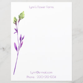 Papelaria Pessoal/Profissional de Florais Roxos
