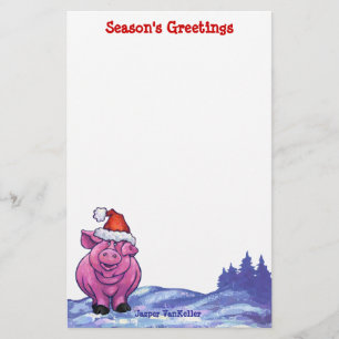 Papelaria Pig Christmas