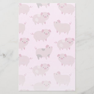Papelaria Piglets Bebês Cor-de-Rosa Cor-de-Corte e Pontos