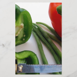 Papelaria Pimentos verdes e vermelhos com feijão