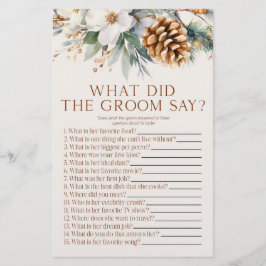 Papelaria Pine Tree What The Groom Diga Jogo De Chá de panel