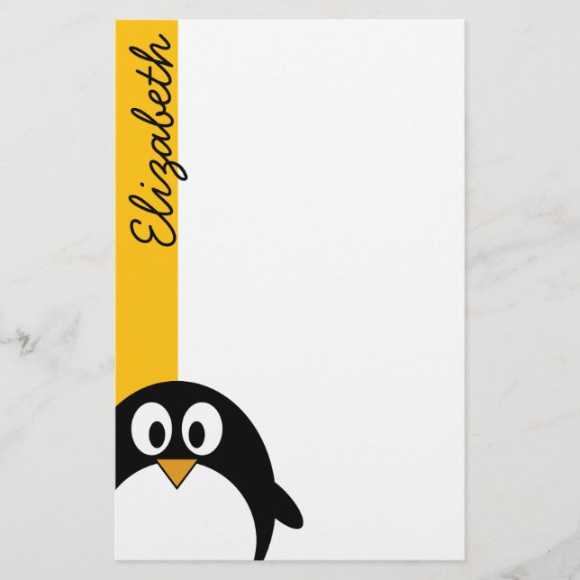 Papelaria Pinguim de Cartoon Bonito e Moderno (Frente)