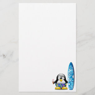 Papelaria Pinguim do surfista com sorvete