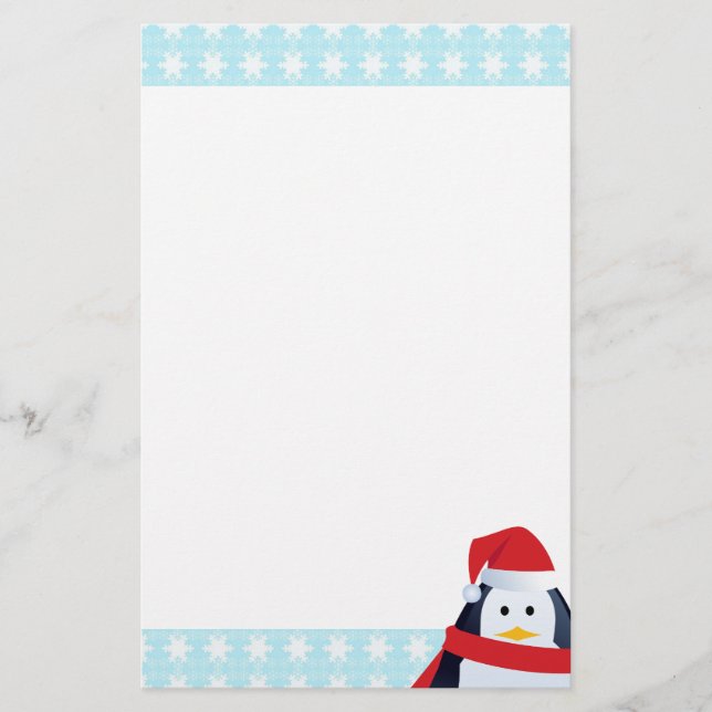 Papelaria Pinguim e Flocos de Neve (Frente)