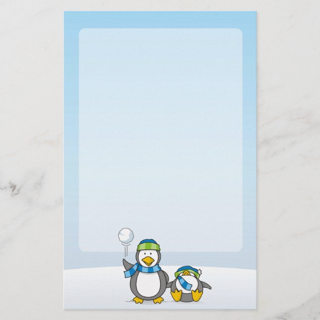 Papelaria Pinguins de neve (Frente)