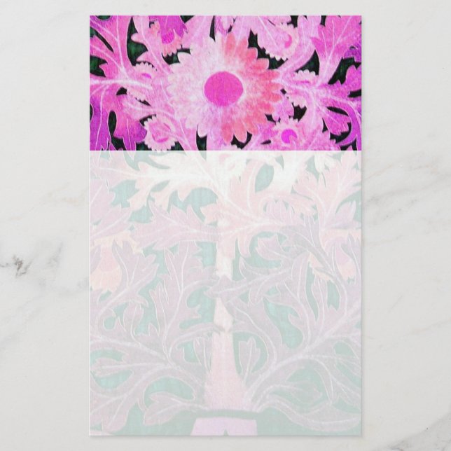 Papelaria PINK FUCHSIA PURPLE DAISY , MARGUERITE Floral (Frente)