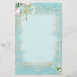 Papelaria Pink Roses and Lace Stationery