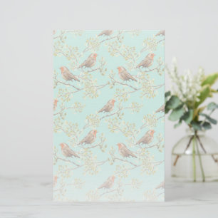 Papelaria Pintage com o padrão europeu Robin Bird