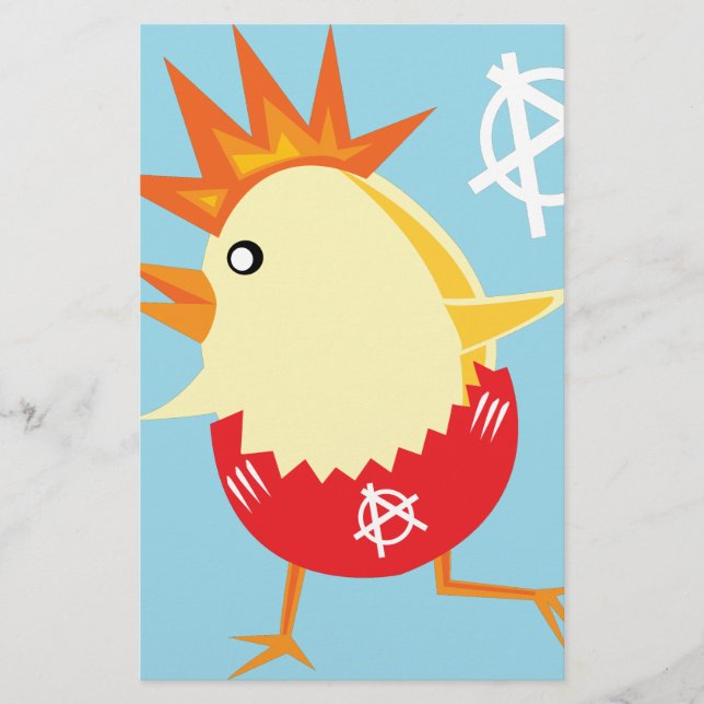 Papelaria pintinho de anarquia punk (Frente)