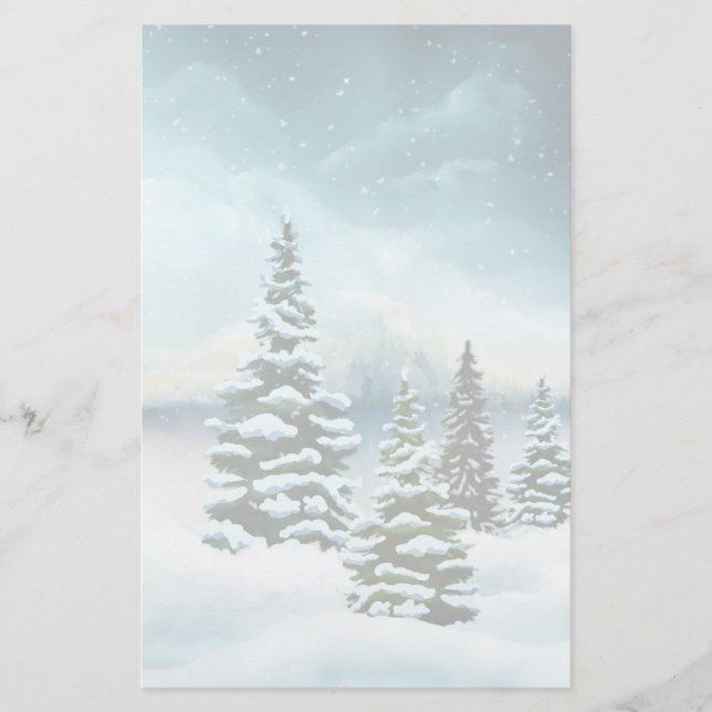 Papelaria Pintor Cênico Winter Wonderland Watercolor (Frente)