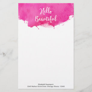 Papelaria Pintor de Aquarela Rosa Alô Bonito