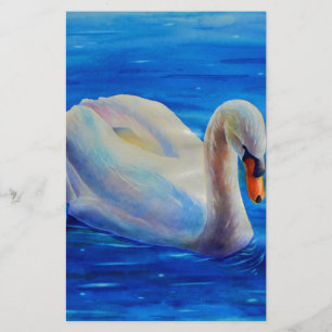 Papelaria Pintura a aquarela branca, aves aquáticas, aves