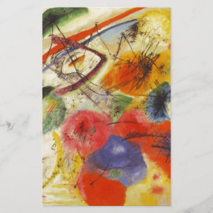 Papelaria Pintura Abstrata Traços Pretos de Kandinsky