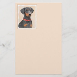 Papelaria Pintura Alemã Pinscher Pintura Original Arte Anima