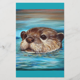 Papelaria Pintura da lontra de rio