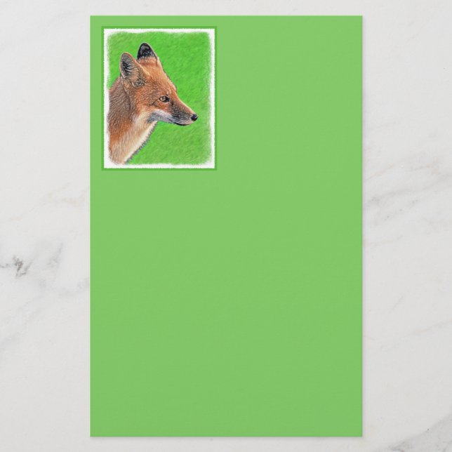 Papelaria Pintura da Raposa Vermelha - Arte original sobre a (Frente)