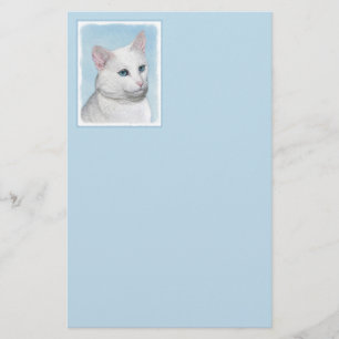 Papelaria Pintura de Gatos Brancos - Arte de Gato Original B
