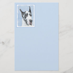 Papelaria Pintura de Great Dane (Harlequin) - Arte de Cão O