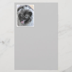 Papelaria Pintura de Keeshond Bailey - Arte de Cachorro Orig