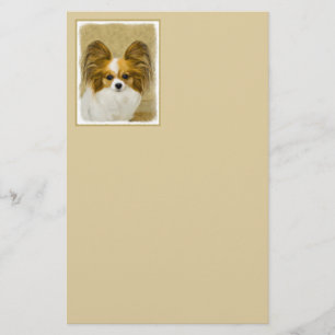 Papelaria Pintura de Papillon (Hound Tri) - Arte de Cão Ori