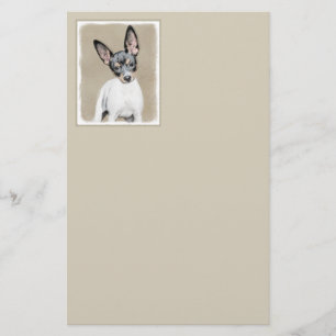 Papelaria Pintura de Rat Terrier - Arte de Cachorro Original